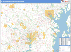 Baltimore-Washington Metro Area Digital Map Basic Style